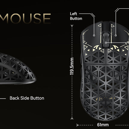 ATTACK SHARK R5 Ultra Carbon Fiber Wireless 8K Gaming Mouse 39g SUPERLIGHT, PixArt PAW3950MAX Gaming Sensor, 8000Hz Wireless Pol