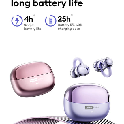 Lenovo LE302 Wireless Bluetooth 6.0 Headset Long Battery Life Sports Ear Clip Earphones HIFI Stereo Noise Cancelling Headphones