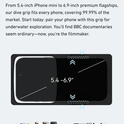 TELESIN Diving Waterproof Phone Case Universal Phone Camera Shoot Hand Grip Holder Shooting Aid Remote Control Handle