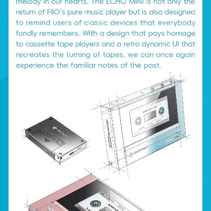 FiiO/SnowSky Echo MP3 Mini Music Player Playback 3.5mm/4.4mm Headphones Output Bluetooth HiFi Pure Music Player Custom Gifts
