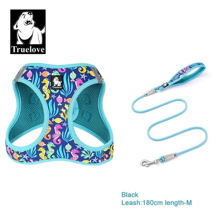 Truelove Reflective Dog Harness and Leash Set for Small Medium Dogs Soft Breathable No Pull Pet Vest Outdoor TLH3016+TLL25761
