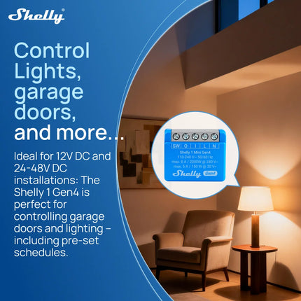 Shelly 1 Mini Gen4 Zigbee Dry Contac Matter Smart Home WiFi Smart Garage Door Smart Life Control Alexa Google Home HomeKit