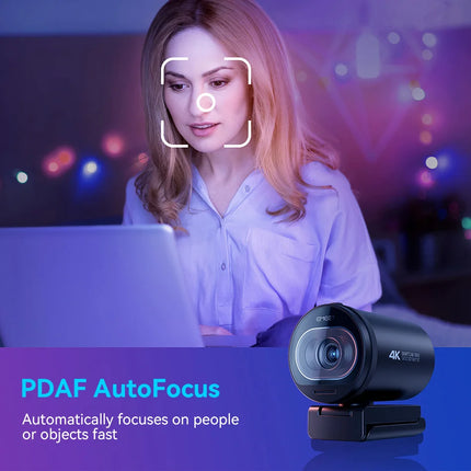 Webcam 4K Streaming Web Camera 1080P 60FPS USB Camera EMEET S600 Autofocus Living Stream Camera With Mics for Tiktok/YouTube