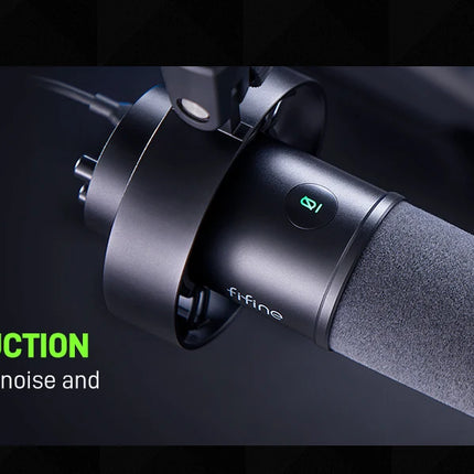 FIFINE USB/XLR Dynamic Microphone with Shock Mount,Touch-mute,Headphone Jack&Volume Control,for PC or Sound Card Recording -K688