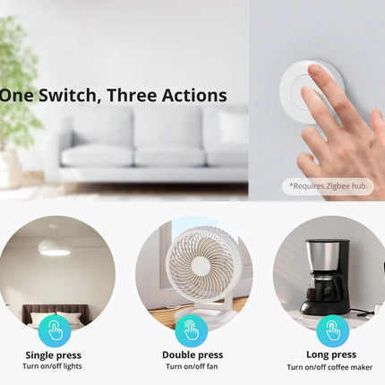 SONOFF SNZB-01P Zigbee Wireless Switch Button Smart Scene Switch Home Automation Control for EWeLink APP Alexa SmartThings