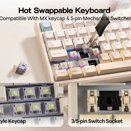 EPOMAKER Galaxy100 Lite QMK/VIA 96% ANSI US Layout Gasket Hot-Swap Wired/2.4GHz/BT Wireless 1800 Aluminum Mechanical Keyboard
