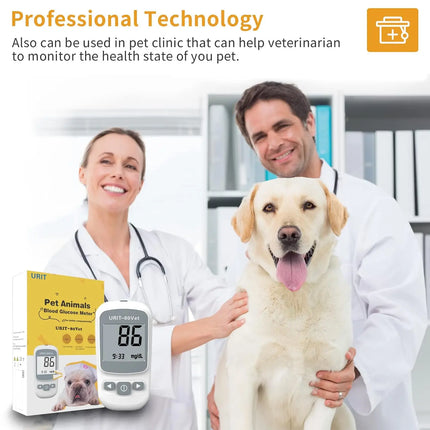 Glucose Monitoring Kit for Dogs & Cats, Pet Blood Sugar Monitor with Pain-Free & Easy Shuttle, No-Coding Kits