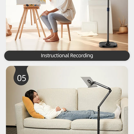 TELESIN Magnetic Mobile Phone Floor Stand Cantilever Live Broadcast Tablet Bracket Lifting Bracket Universal Mobile Phone Holder
