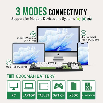 AULA F99 PRO Wireless Gaming Mechanical Keyboard Tri Mode Hot Swappable 99 Keys Gasket Structure Custom Keyboard with Media Knob