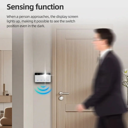 Zemismart Zigbee DIY Name Switch Smart US Touch Light Switch with Horizontal Display Screen Work with Tuya App Alexa Google Home