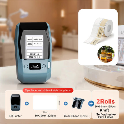 Niimbot M2 Thermal Transfer Label Printer 300 DPI High Definition Wireless 20-50 MM Print Width Label Maker Support Phone/PC