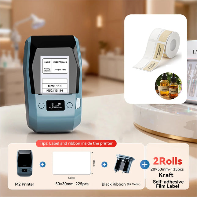 Niimbot M2 Thermal Transfer Label Printer 300 DPI High Definition Wireless 20-50 MM Print Width Label Maker Support Phone/PC