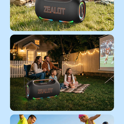 ZEALOT ZE41 250W Bluetooth Subwoofer | 48000mAh Long-Lasting Battery, RGB Lights, OTG Recording, Smart APP Control