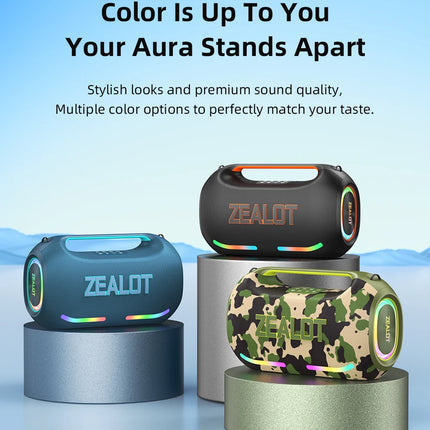 ZEALOT ZE41 250W Bluetooth Subwoofer | 48000mAh Long-Lasting Battery, RGB Lights, OTG Recording, Smart APP Control