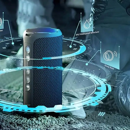 Ortizan Bluetooth Speakers 40W Enhanced Bass Portable Outdoor Wireless Speaker 30Hrs IP7 Waterproof Shower Speaker Bluetooth 5.3
