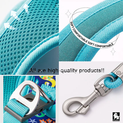Truelove Reflective Dog Harness and Leash Set for Small Medium Dogs Soft Breathable No Pull Pet Vest Outdoor TLH3016+TLL25761