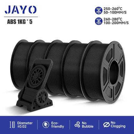 JAYO 3D Printer Filament  PETG PLA HSMPETG PLA PLUS 1.75mm 5Rolls 3D Printing Materials for 100% No Bubble &FDM 3D Pen DIY Gift