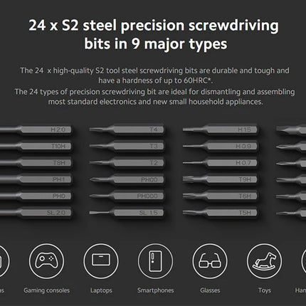 NEW MIJIA Electric Precision Screwdriver Magnetic Kit with 24 PCS Screw Heads Power Tools Sets for Smart Home PC Phone Repair