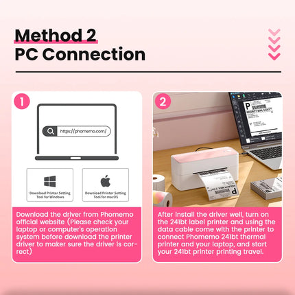 Phomemo 241 Bluetooth Thermal Label Printer Wireless Small Shipping Label Printer 4X6 Compatible with iPhone Android Mac Window