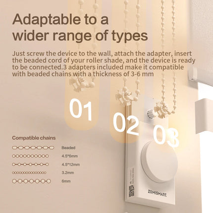 ZemiSmart Matter Thread Roller Shade Driver Rechargeable Motor Works with Homey HomeKit Google Home Assistant SmartThings MTP1