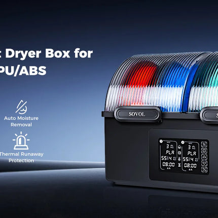 Sovol Filament Dryer 4 Spools, with 85℃ Max Temp, Auto Dehumiditification and Sealed Storage, Dual Independent Heating Chambers