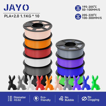 JAYO 10 Rolls PLA Plus / PETG / High Speed Matte PLA / PLAFilament 175mm No Bubbles Smooth Multiple Colors Optional for 3D Print