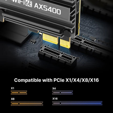 FENVI WiFi6E MT7922 AX5400 PCIE Adapter BT 5.3 Tri Band 2.4G/5Ghz/6Ghz 802.11AX Network Card Wireless Receiver For PC Win 10/11