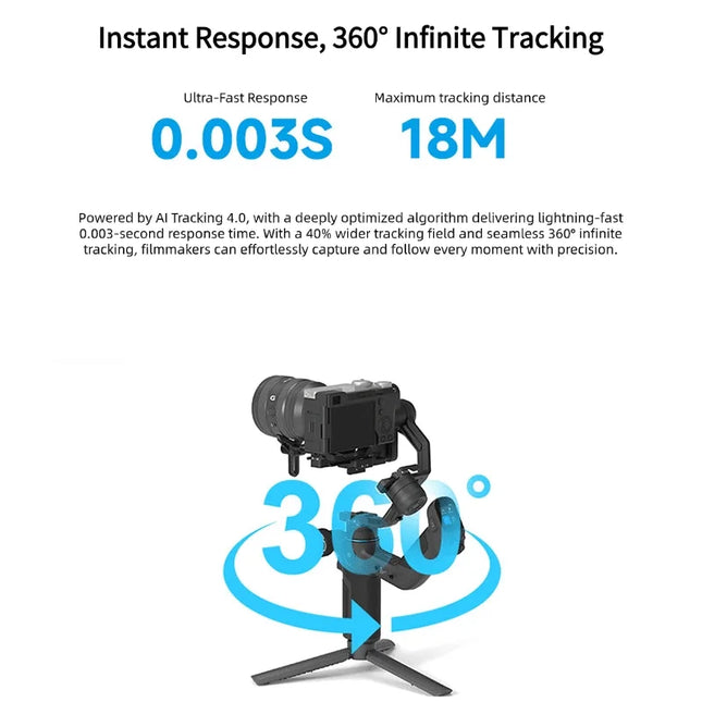 FeiyuTech SCORP Mini 3 Pro Camera Gimbal Stabilizer, AI Tracking, Detachable Handle, Vlogging, Mirrorless Action Cameras, Phones
