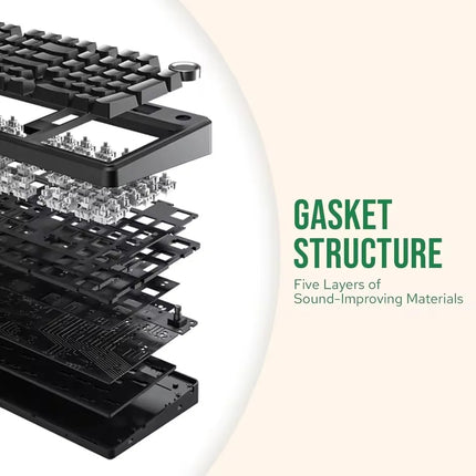 AULA F99 PRO Wireless Gaming Mechanical Keyboard Tri Mode Hot Swappable 99 Keys Gasket Structure Custom Keyboard with Media Knob