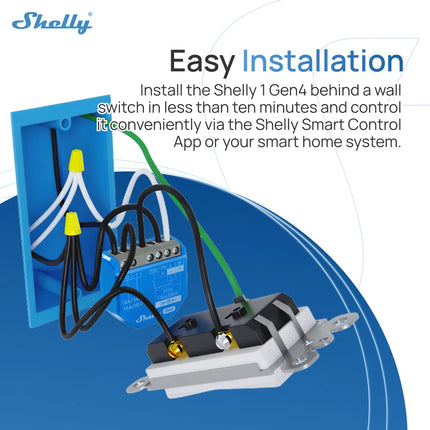 Shelly 1 Gen4 Zigbee Dry Contact Wifi Smart Switch Matter For Controlling Lights Apps Garage Doors Works with Apple Homekit