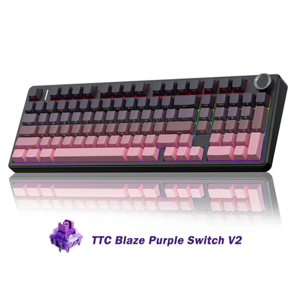 AULA F99 PRO Wireless Gaming Mechanical Keyboard Tri Mode Hot Swappable 99 Keys Gasket Structure Custom Keyboard with Media Knob
