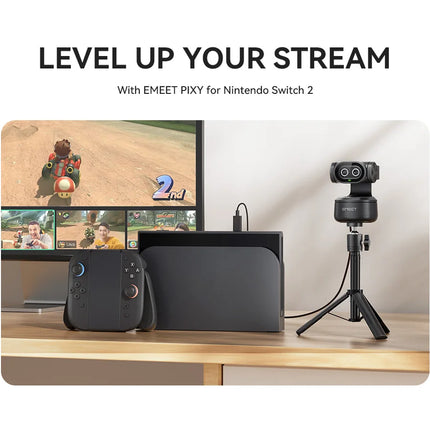 4K Webcam PTZ Web Camera EMEET PIXY Dual-Camera AI Tracking Video Camera for Streaming With SonySensor Gesture Control Autofocus
