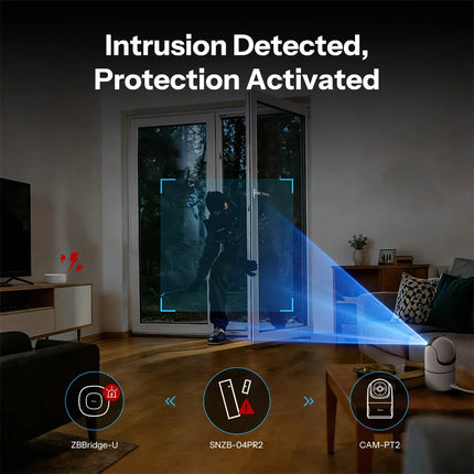 SONOFF SNZB-04PR2 SenseGuard DW Gen2 Zigbee Door/Window Sensor Active Security with Tamper Alerts App Monitoring via ZBBridge-P