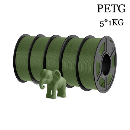 JAYO 3D Printer Filament  PETG PLA HSMPETG PLA PLUS 1.75mm 5Rolls 3D Printing Materials for 100% No Bubble &FDM 3D Pen DIY Gift