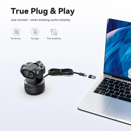 4K Webcam PTZ Web Camera EMEET PIXY Dual-Camera AI Tracking Video Camera for Streaming With SonySensor Gesture Control Autofocus