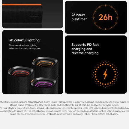 Xiaomi Sound Party Global Version Wireless Bluetooth Speaker Portable Smart Home Audio System Powerful Bass Long Range