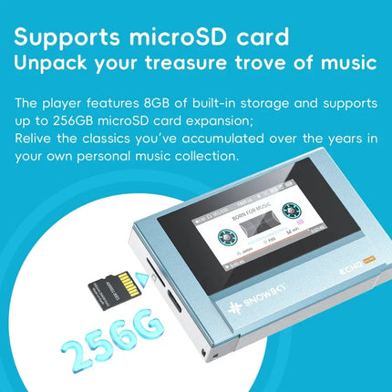 FiiO/SnowSky Echo MP3 Mini Music Player Playback 3.5mm/4.4mm Headphones Output Bluetooth HiFi Pure Music Player Custom Gifts
