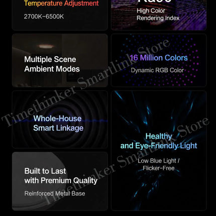 Aqara Ceiling Light T1 ZigBee Adjustable Color Temperature 2700K-6500K Ambient Lighting Living Room Bedroom Lamp For Homekit APP
