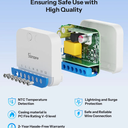 SONOFF MINI-ZBDIM Extreme Zigbee Smart Dimmer Switch Wide Lighting Compatibility Real-Time Power Monitoring Overheat Protection