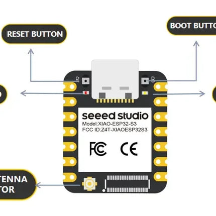 1pc/10pcs ESP32S3 mini development boards Seeed Studio XIAO esp32 s3 Arduino MicroPython Dev Board 240MHz 2.4GHz WiFi Bluetooth