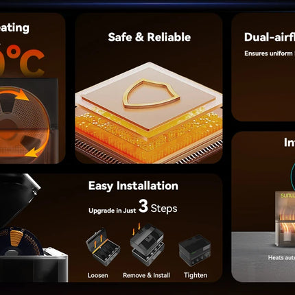 SUNLU AMS Heater 3D Filament Dryer Enables Simultaneous Printing & Drying Easy Installation Compatible with Bambu Lab AMS Gen 1
