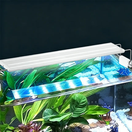 Aquarium LED Fish Tank Light, 3 Color Full Spectrum Adjustable Water Plant Lamp, Telescopic Clip-On Light for 18-75cm Aquariums