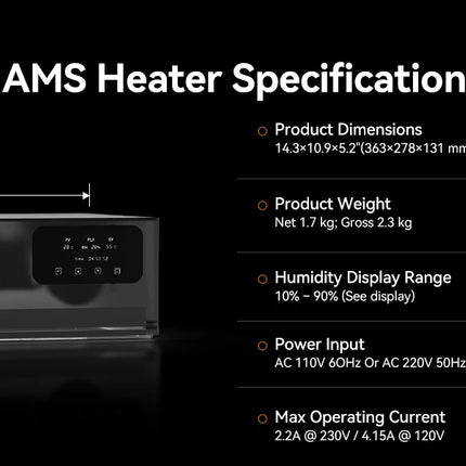 SUNLU AMS Heater 3D Filament Dryer Enables Simultaneous Printing & Drying Easy Installation Compatible with Bambu Lab AMS Gen 1