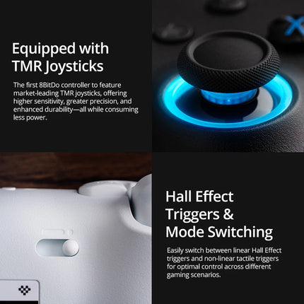 8BitDo Ultimate 2 Wireless 2.4G Gaming Controller with Charging Dock, TMR Joystick Bluetooth Gamepad for PC, Windows ,Android