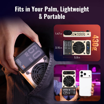 ZHIYUN Official FIVERAY M60 Ultra RGB Fill Light 60W Pocket Video Light 2500K~10000K APP Control For Vlog YouTube Live Streaming