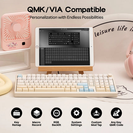 EPOMAKER Galaxy100 Lite QMK/VIA 96% ANSI US Layout Gasket Hot-Swap Wired/2.4GHz/BT Wireless 1800 Aluminum Mechanical Keyboard