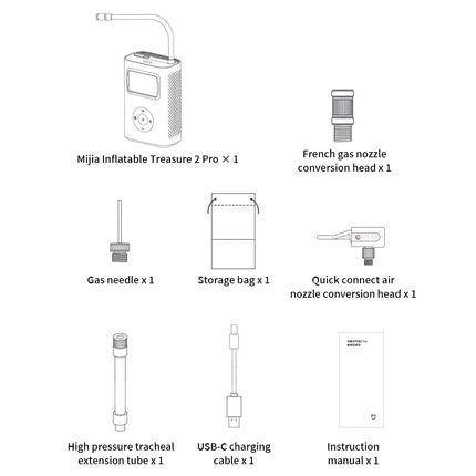 New MIJIA Air Pump 2 Pro Portable Electric Air Compressor Mi Inflatable Treasure 150psi High Pressure Motorcycle Car Soccer