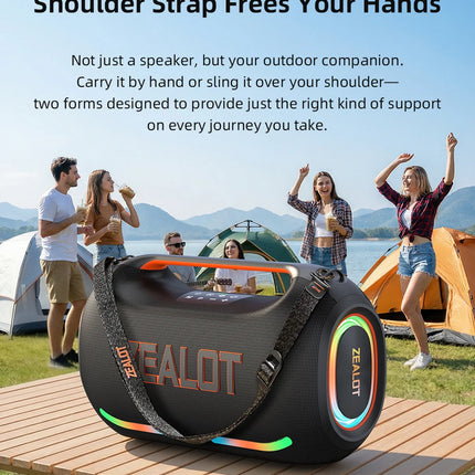 ZEALOT ZE41 250W Bluetooth Subwoofer | 48000mAh Long-Lasting Battery, RGB Lights, OTG Recording, Smart APP Control