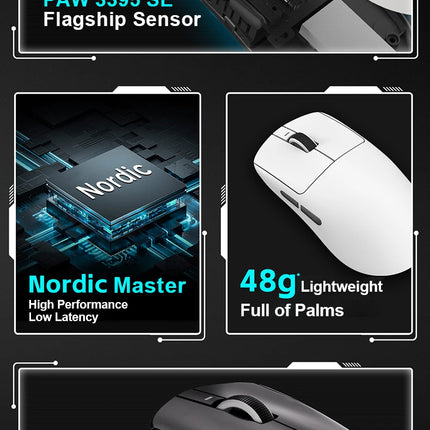 ATK VXE R1 Pro MAX Dragonfly R1 Bluetooth Gaming Mouse PAW3395 2.4G Wireless E-sports Mice Rechargeable Lightweight Ergonomic