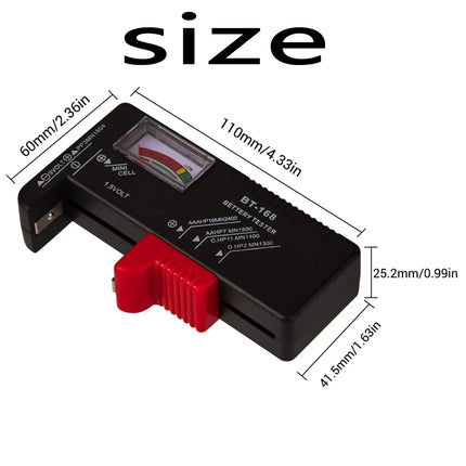 1/2pcs BT-168 Battery Tester, Universal Battery Tester, Battery Tester for Household Battery, Suitable for AAA AA C D 9V 1.5